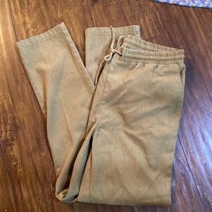 Beautiful brand elastic waist drawstring brown pants‎ M